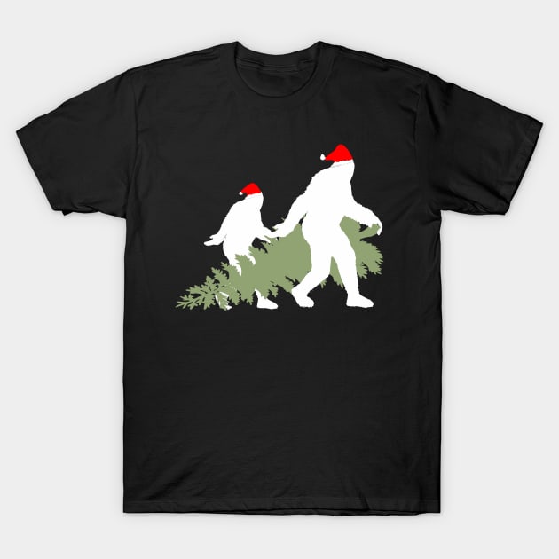 Funny Xmas Bigfoot and Sasquatch T Shirts T-Shirt by DHdesignerPublic